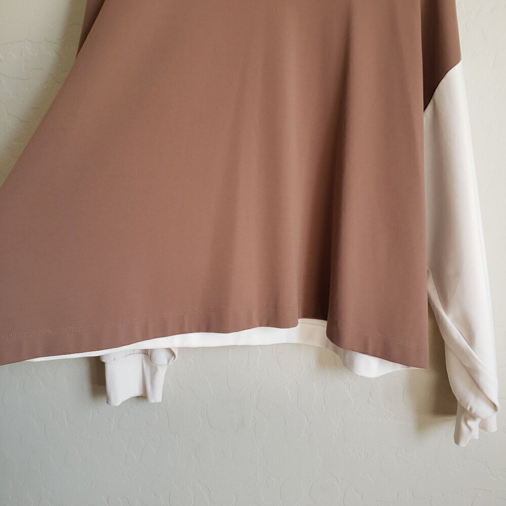 Athleta Brown and White Layered-Look Sweatshirt - Picture 5 of 12